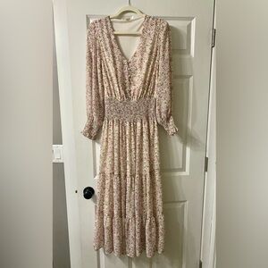 Long sleeve Maxi dress with sheer sleeves